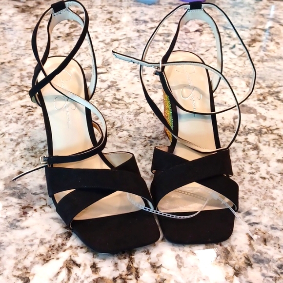 Jessica Simpson Arlisa Rainbow Rhinestone Wedge Heel 🌈 Pride Size 10 - Picture 7 of 16